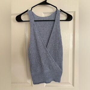 Sky blue knitted sweater tank